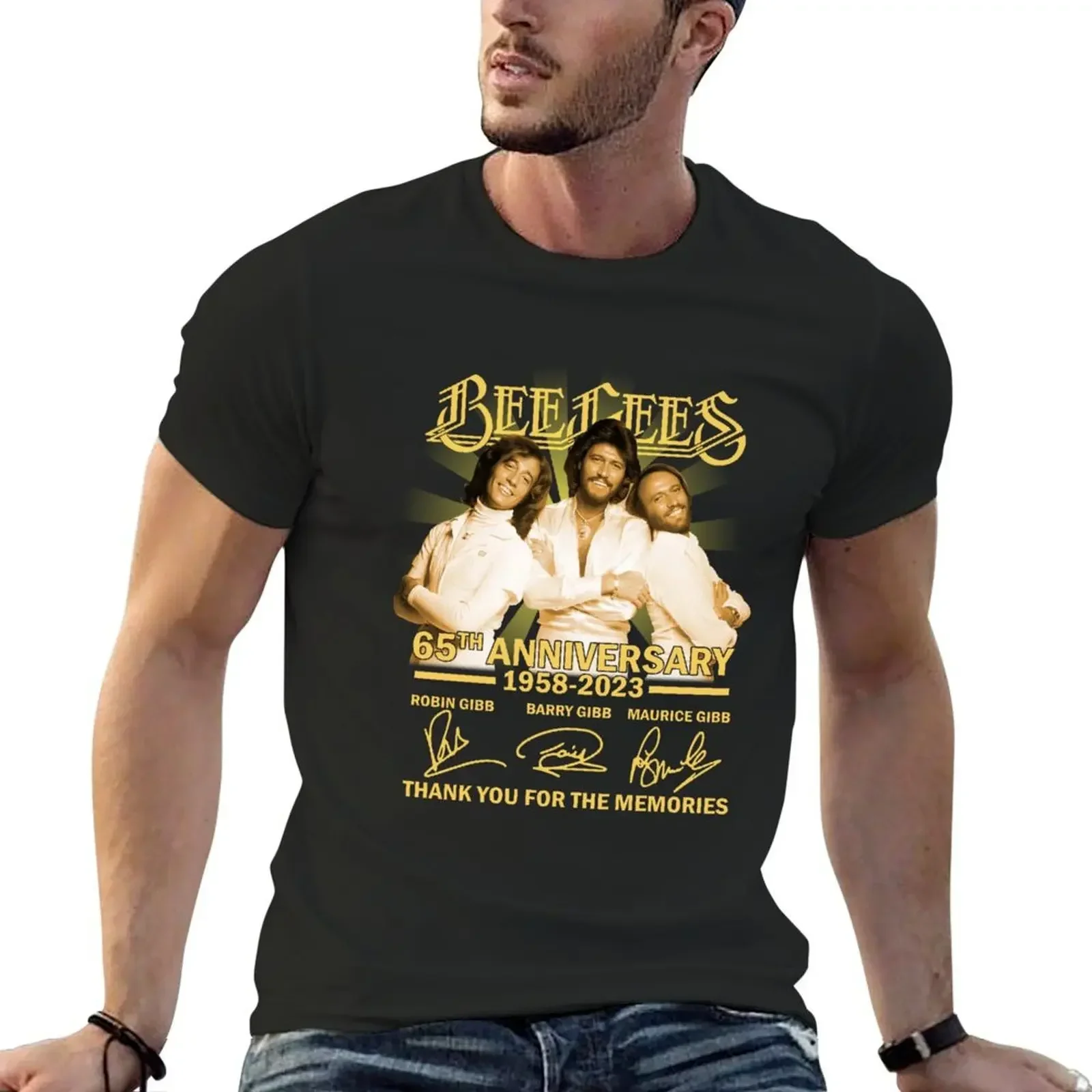 Official Bee Gees 65th Anniversary 1958-2023 Signatures Thank You For The Memorie T-Shirt