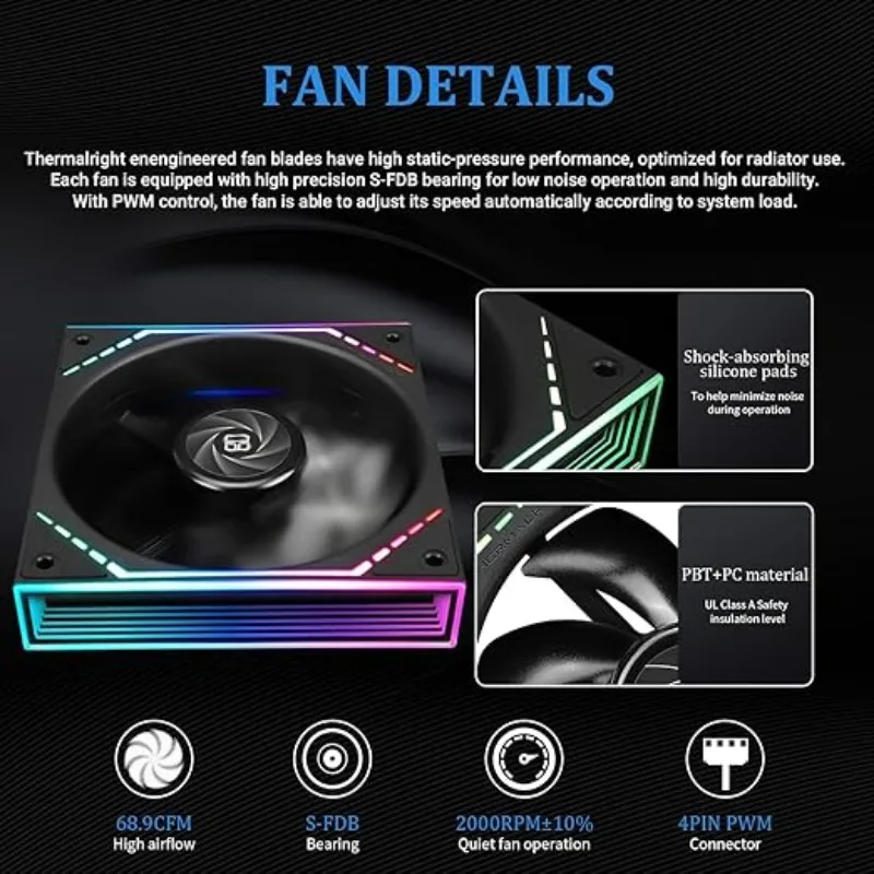 Thermalright Frozen Infinity 360 noir CPU refroidisseur d'eau Infinity miroir CPU liquide refroidisseur pour AM4 AM5 Intel 1851/115X/1200/2011