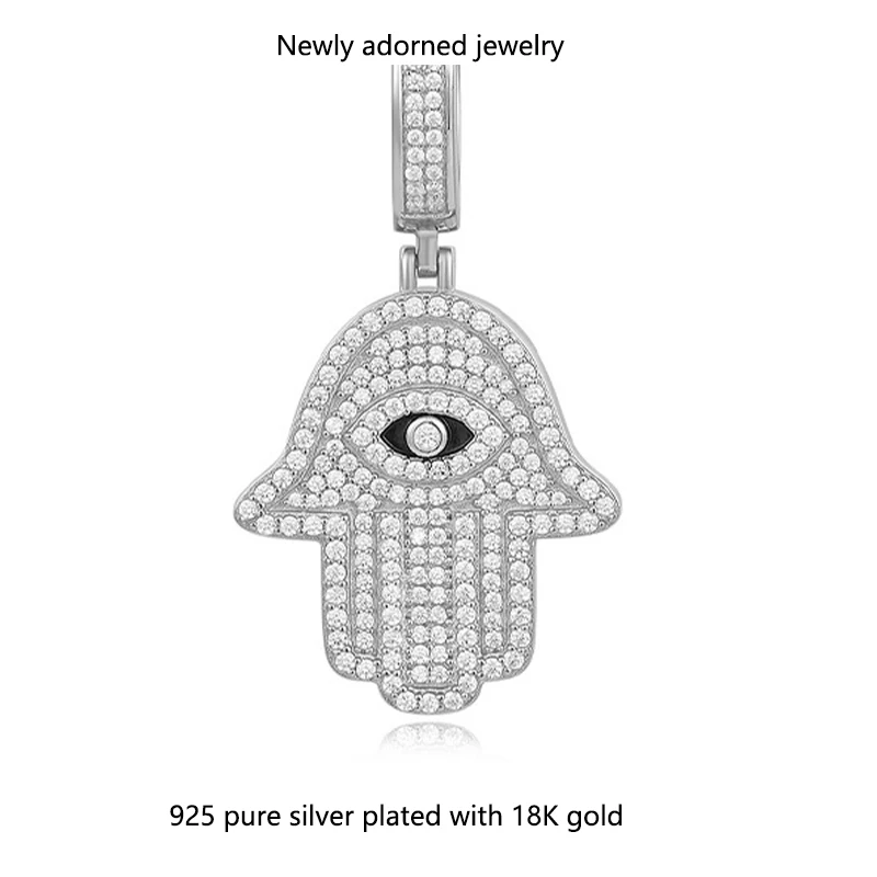 

Новое винтажное ожерелье с подвеской в виде руки Фатимы с подвеской из муассанита, исключением высококачественной европейской модной элегантности и универсальной частоты.