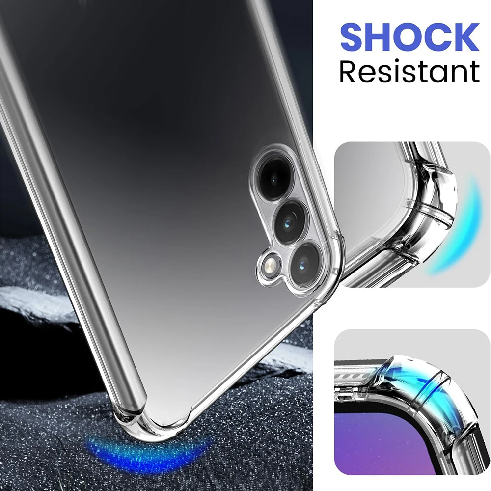 Air-Bag Shockproof Silicone Clear Case For Samsung Galaxy A12 A32 A42 A52 A03 A23 A53 A24 A34 A54 A05 A25 A55 4G 5G Back Cover