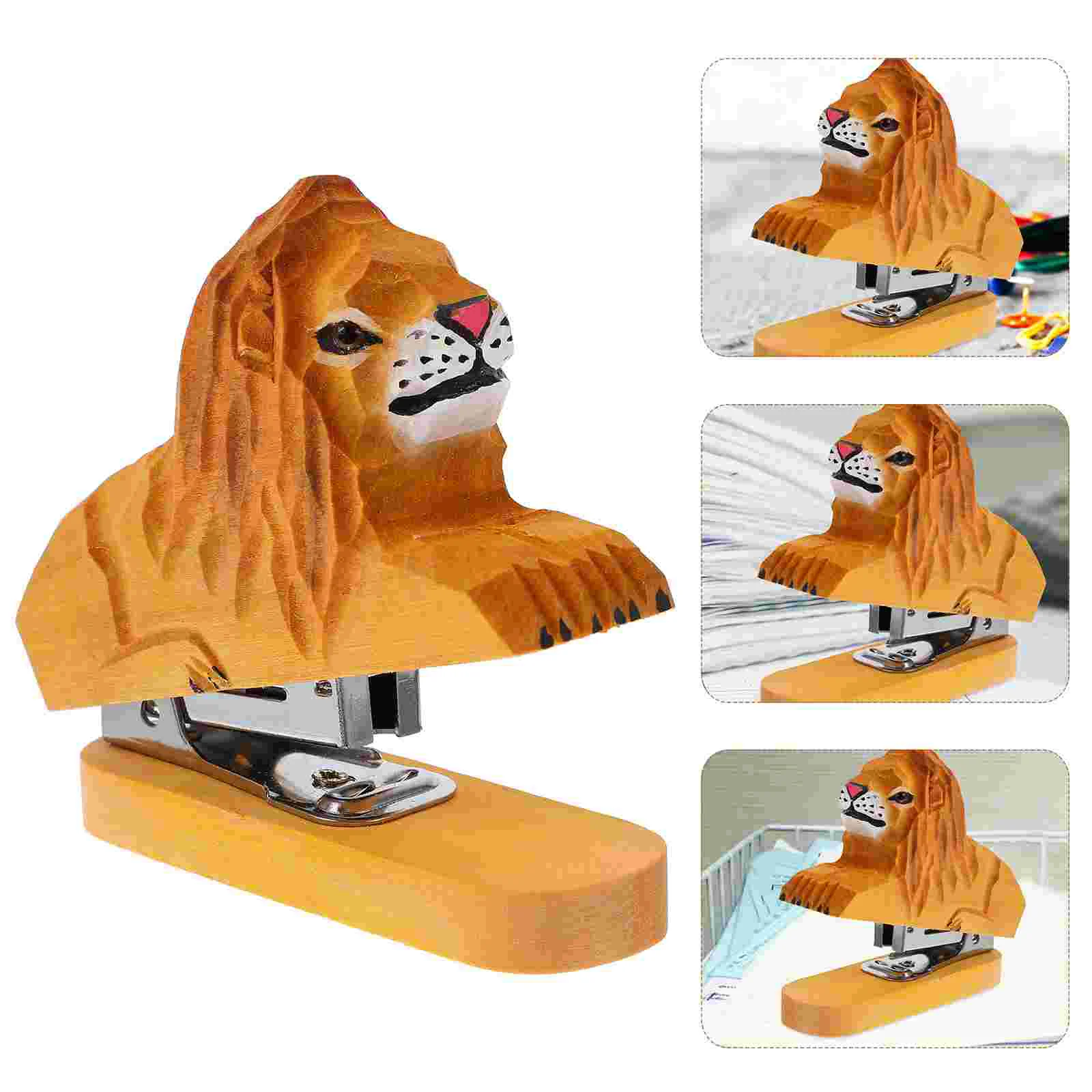 Decor Wood Animal Ornament Reusable Stapler Book Office Commercial Household Small