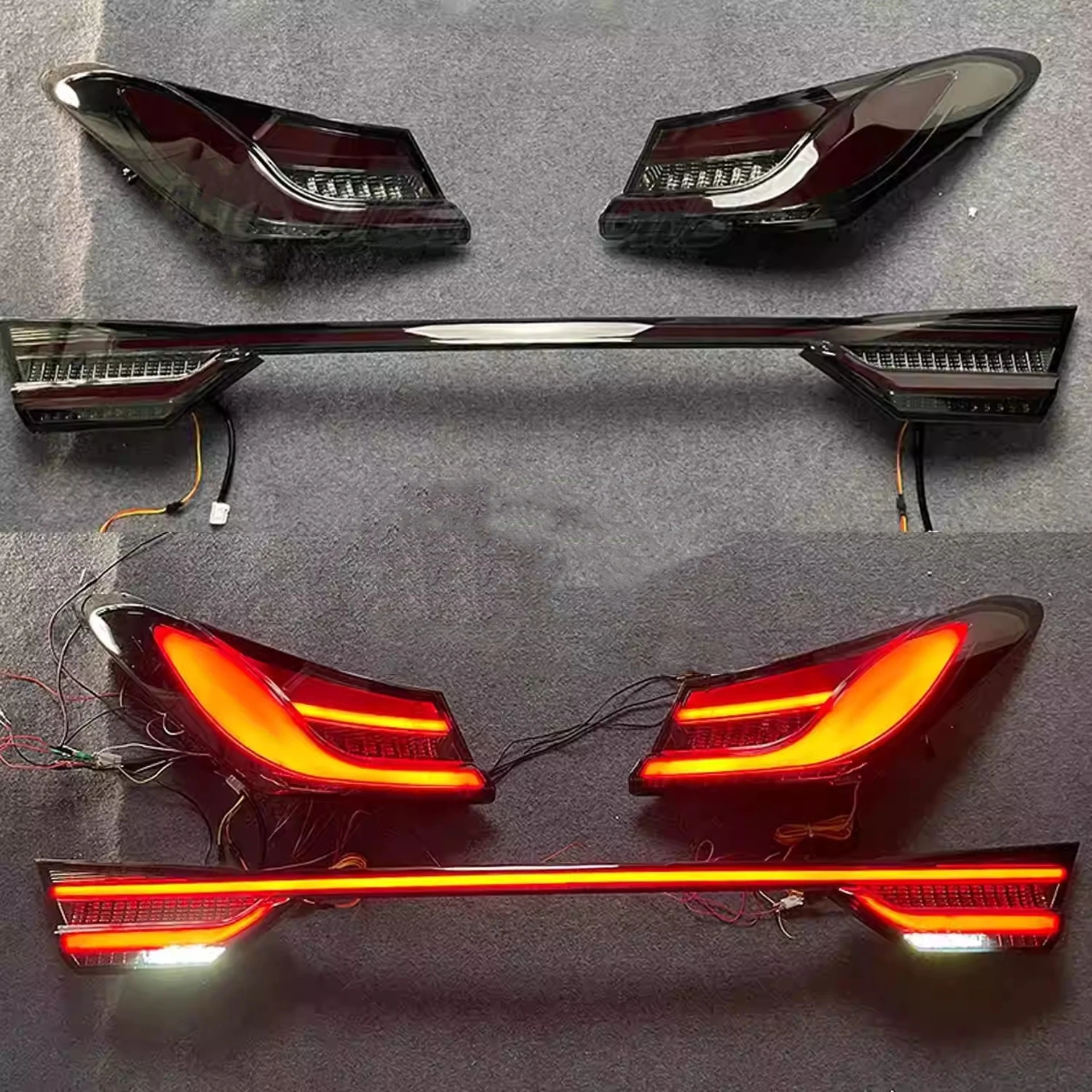 Body Kit Taillight Assembly Through Lamp for Toyota Camry 8th Convert BMW Style Brake Light Turn Signal Car Accessories