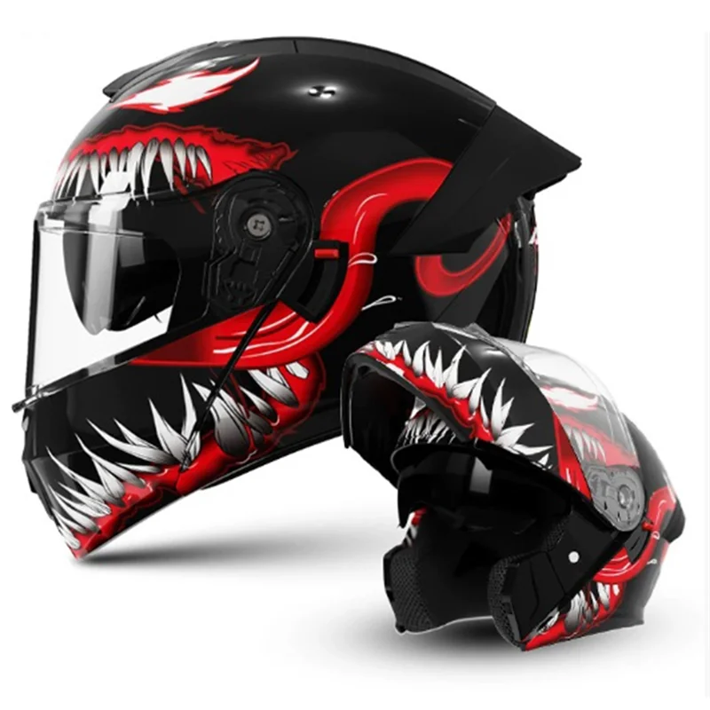 

Racing Full Face Motorcycle Helmet Flip Helmet Off Road Big Spoiler Season(54-61Cm)