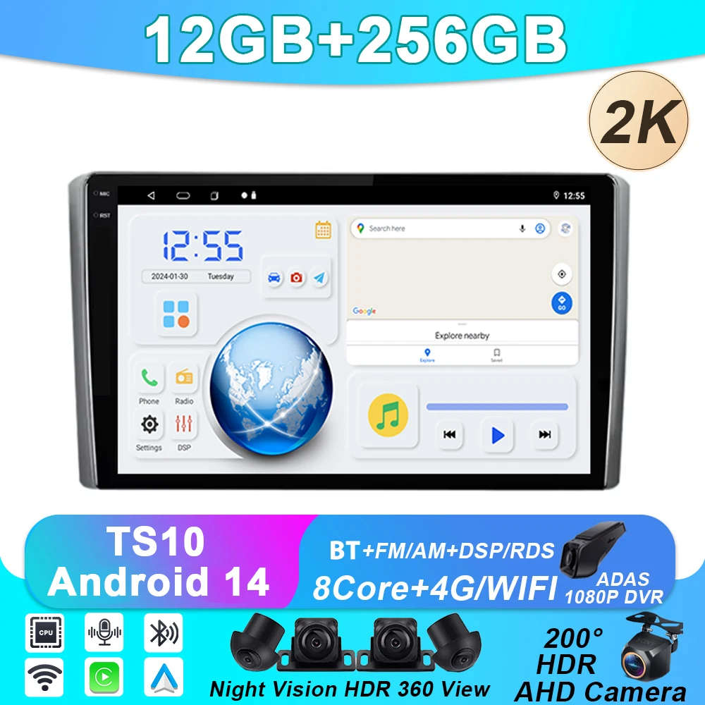 

Head Unit Android 14 Auto Car Radio For Honda Element YH 2002 - 2011 Multimedia Video Player Stereo Navigation GPS DSP No 2din