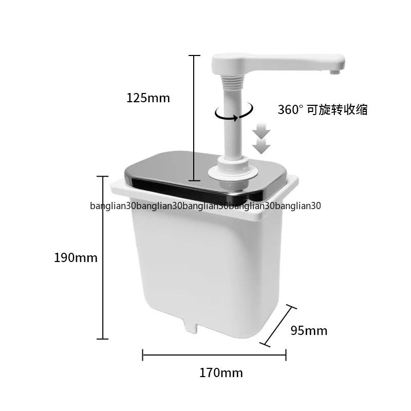 Quantitative Hand Pressure Stainless Steel Cheese Insulation Bucket Sauce Pump Constant Temperature Insulation Sauce Machine