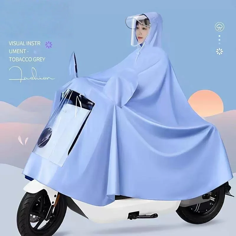 

Thickened Oxford Cloth Vehicle Raincoat Full Body Waterproof Motorcycle Riding Rain Poncho Unisex Single Person Face...