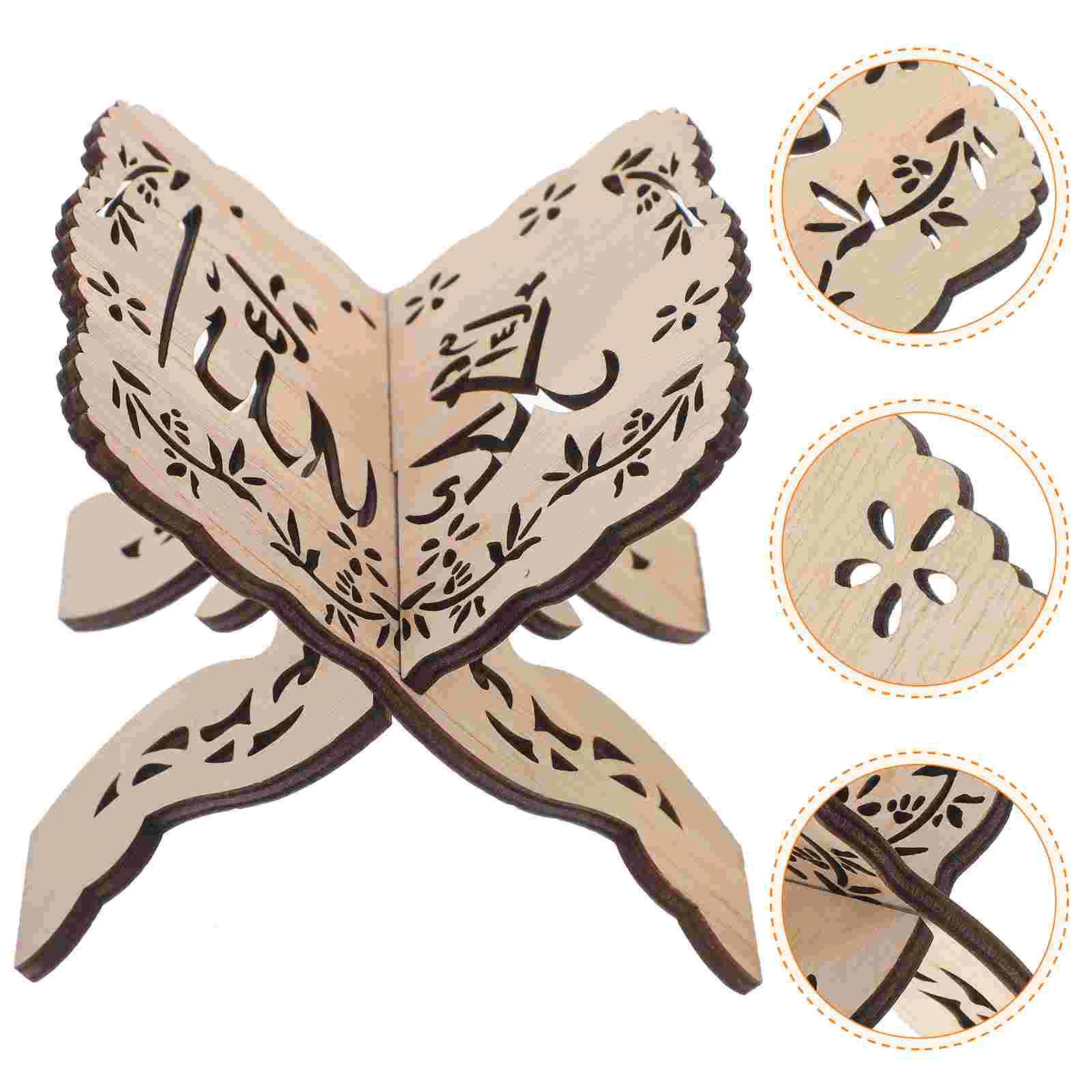 Bracket Book Shelf Computer Accessories Desktop Document Holder Wooden Display Stand