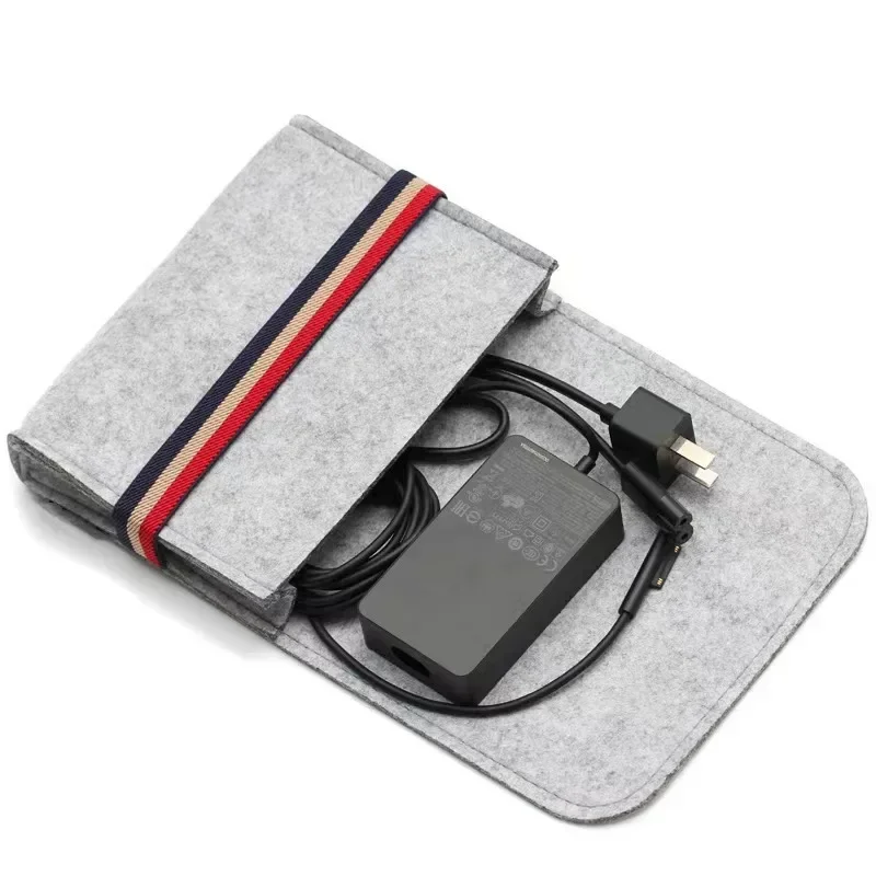 Power Adapter Case Storage Bag Felt Portable Electronic Accessories Storage Bag Portable USB Travel Cable Organizer Electronic