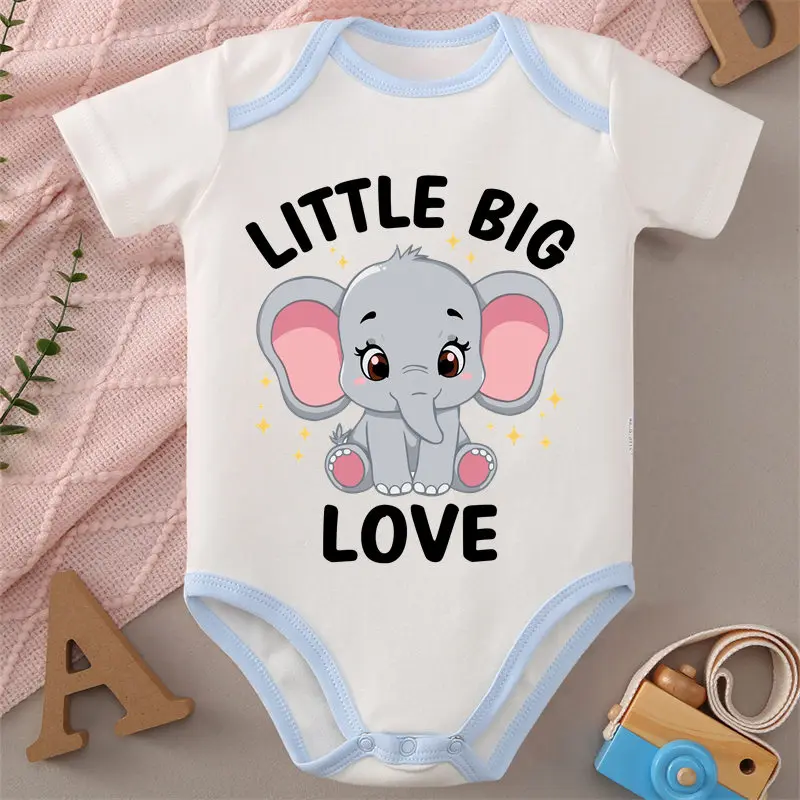 

100% Cotton Onesie You're So Cute Little Big Love Print Bodysuit Comfortable Cloth for Baby Jumpsuit for 0 To 12 Months Newborn