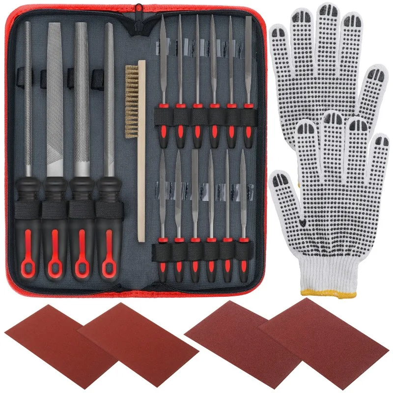 For 17-Piece File Set Metal Steel  Setback Knife Grinding Iron Grinding Tool Round File Triangular File Set