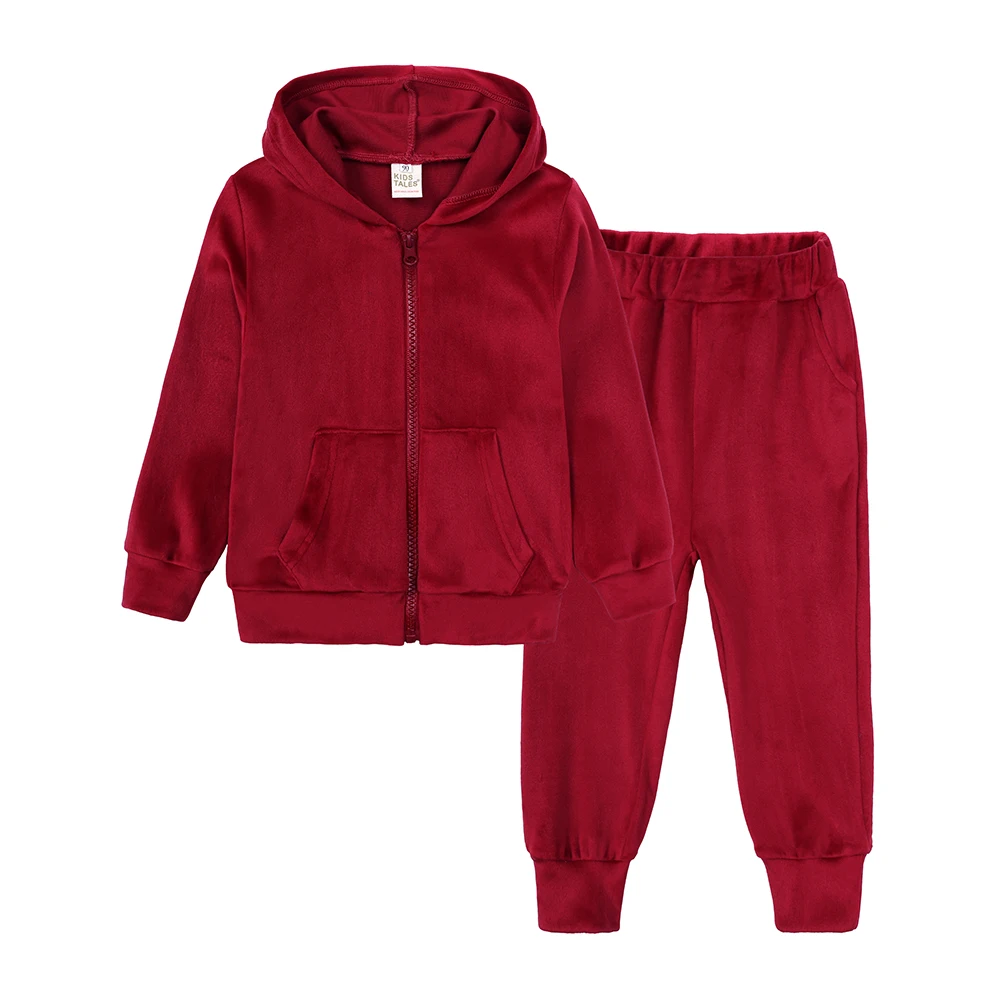 2026 kinder Jungen Hoodies Samt Anzug Kleidung Casual Lösen Sweatshirt + Hosen Frühling Herbst Mädchen Set Kleinkind Kinder Sport Outfits – Detail 2