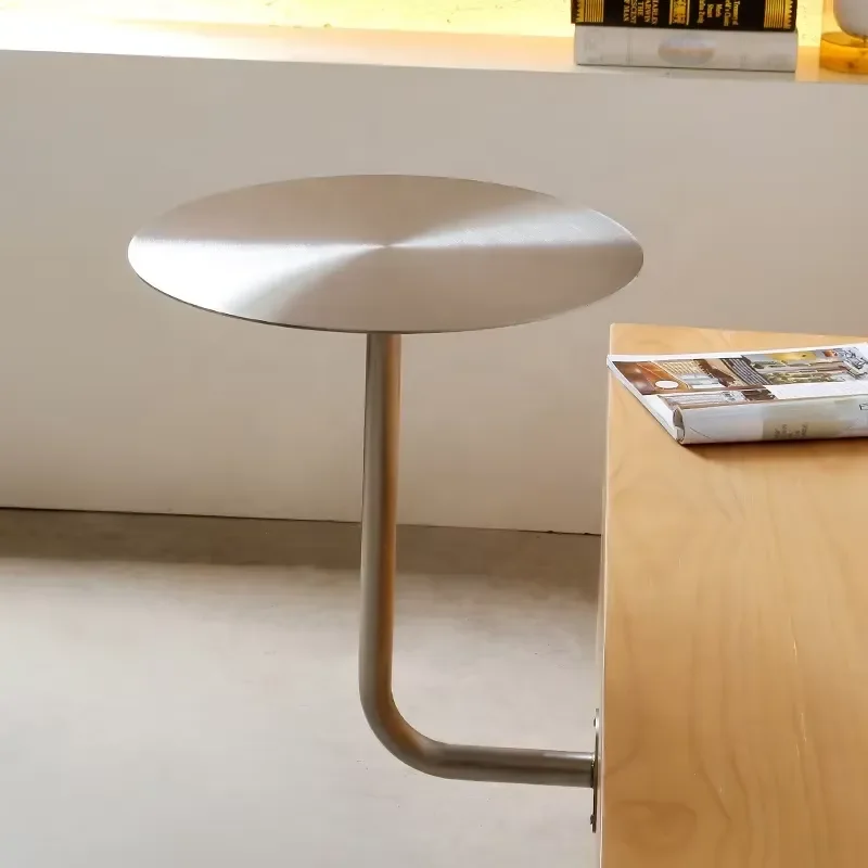Extendable Wall-Mounted Stainless Steel Round Dining Table for Small Spaces