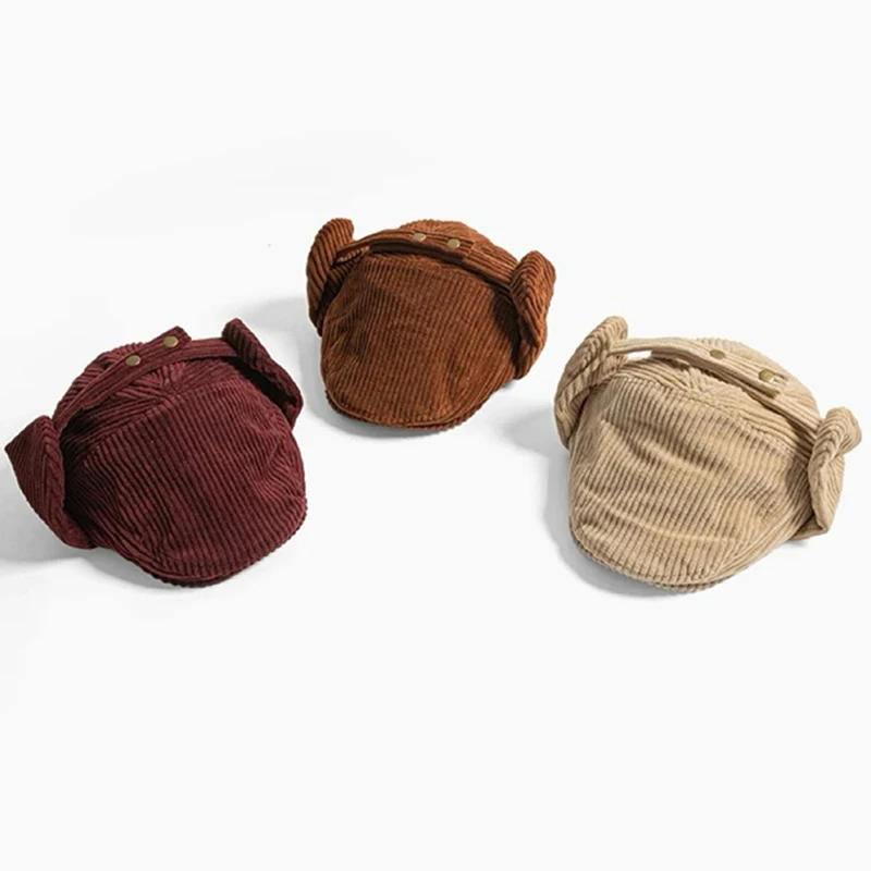 جديد اليابانية الرجعية سروال قصير الدافئة إلى الأمام القبعات الرجال النساء الشتاء تنوعا حماية الأذن الأدبية البريطانية الرسام قبعة Gorras