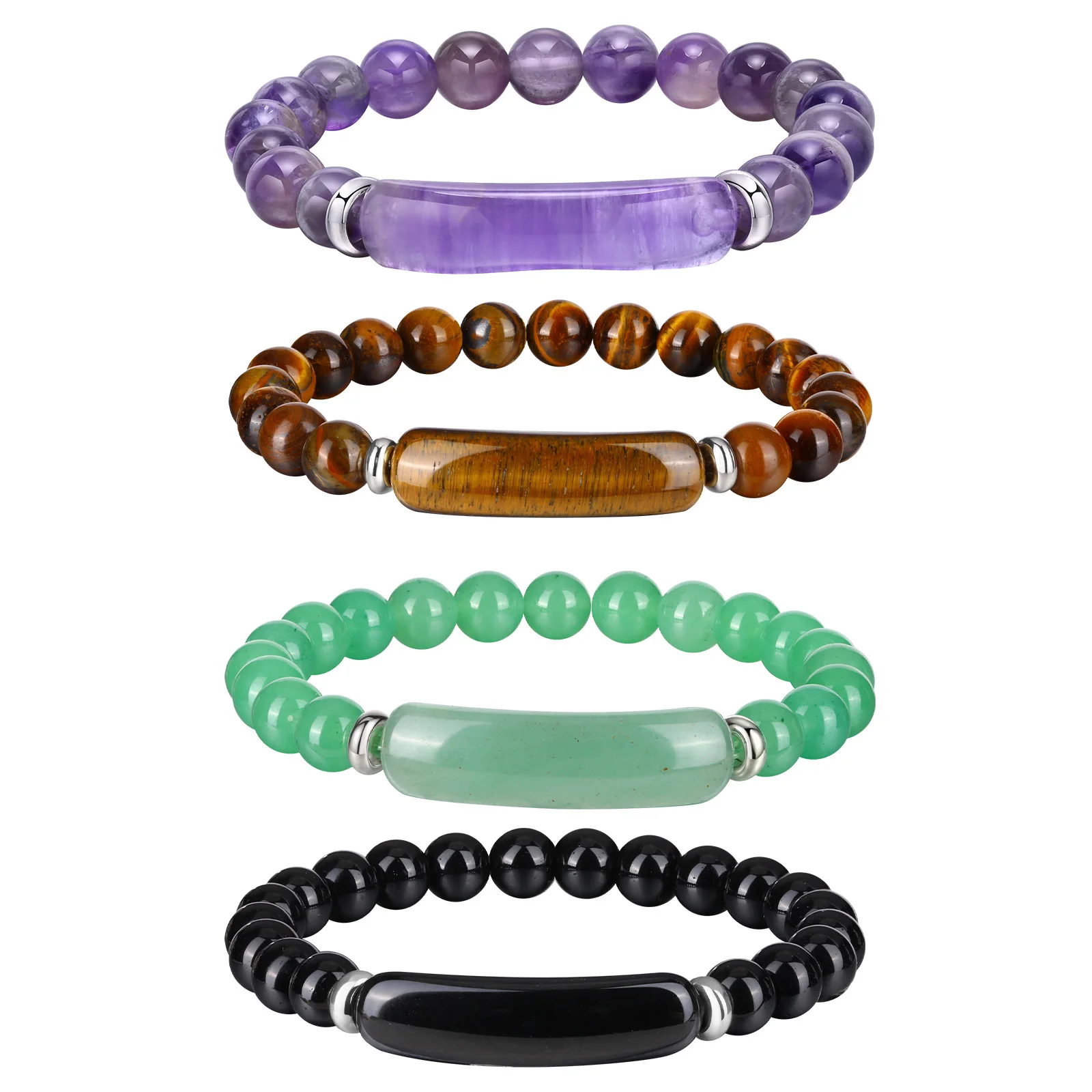 

Natural Gemstone Bracelet for Men Boys,Tiger Eye Stone Beaded Bracelet,Trendy Body Energy Yoga Jewelry Gift