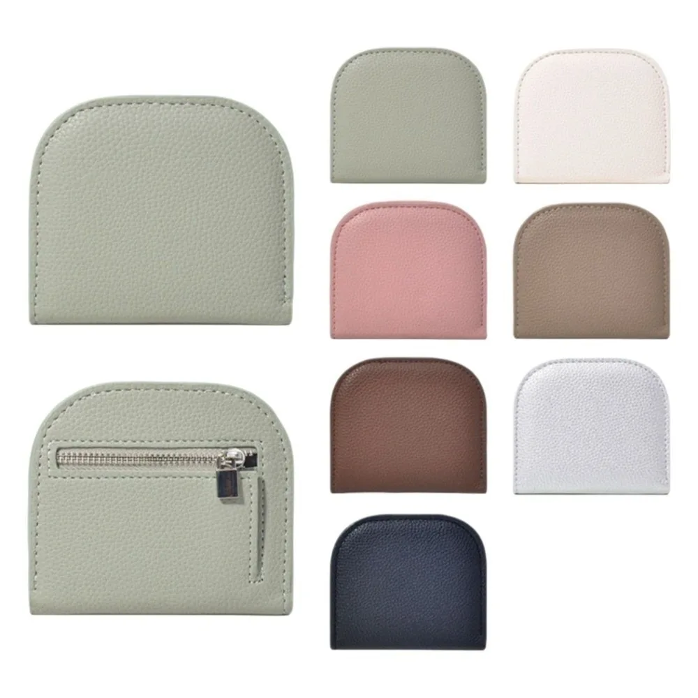 Tragbare Zipper Kurze Brieftasche Mini Koreanischen Stil Geldbörse Multi-karte Einfarbig PU Leder Karte Halter Student