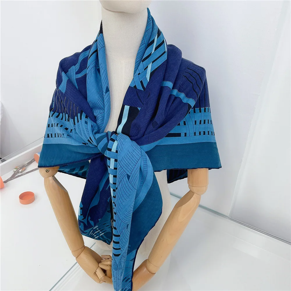 

Высококачественный женский шарф из искусственной шелка и шерсти 130x130 см, большой мягкий квадратный подарок для повседневного путешествия, вечеринки, модный аксессуар