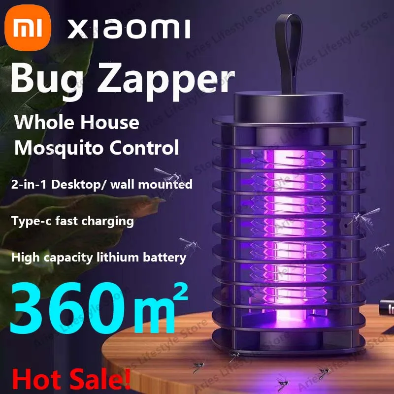 Xiaomi-Lámpara antimosquitos portátil, USB, montada en la pared, descarga eléctrica interior, LED, mata mosquitos inteligente, repelente de mosquitos