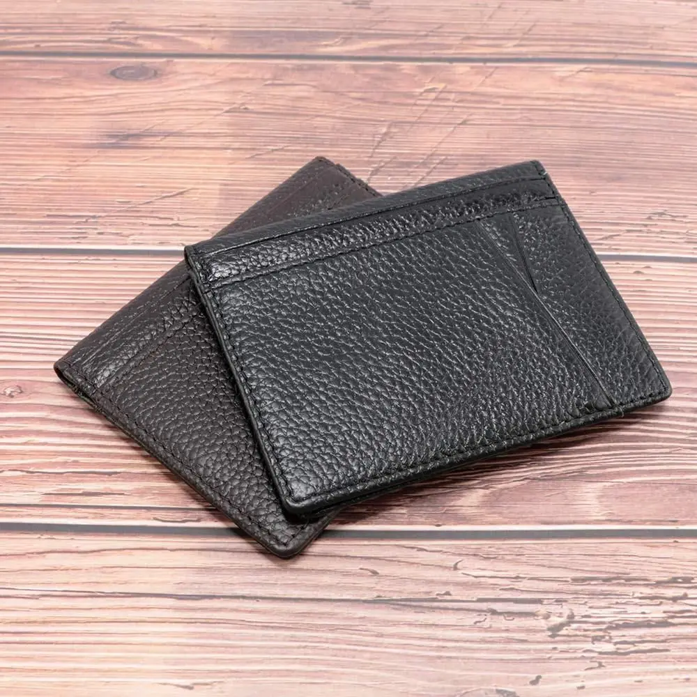 Small Soft Business Wallet for Driver License with 8 Card Slots Men Wallet Genuine Leather Super Slim Credit Card Holders