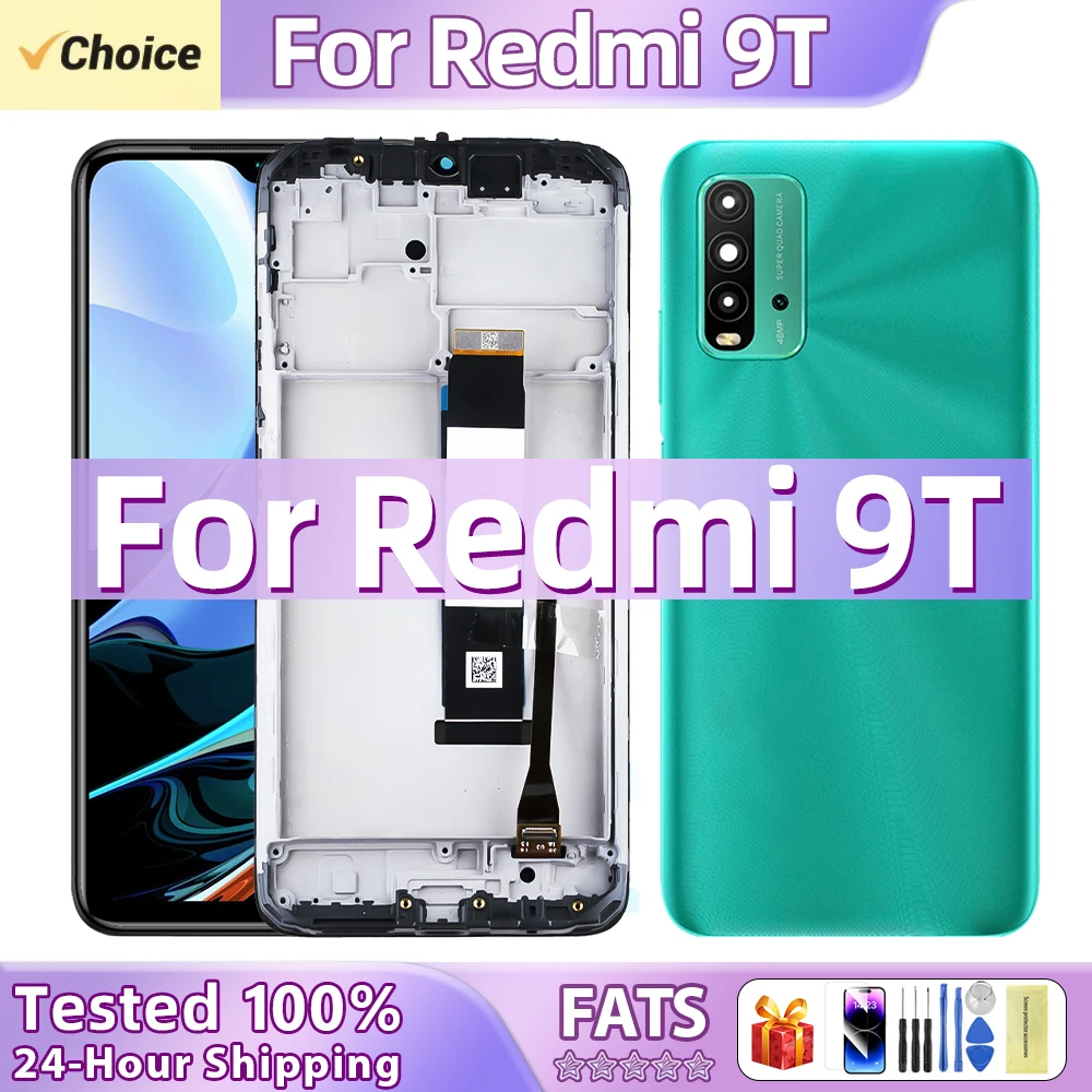 6.53'' For Redmi 9T LCD Display Touch Screen For Xiaomi Redmi 9T NFC, M2010J19SY LCD Assembly Replacement