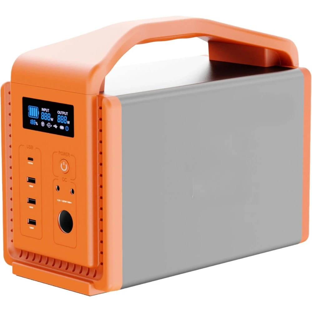 

Power Station Portable, 556Wh LiFePO4 Solar Power Generator, 2 * 600W (Peak 1200W) AC Outlets, 100W, Emergency Backup Battery