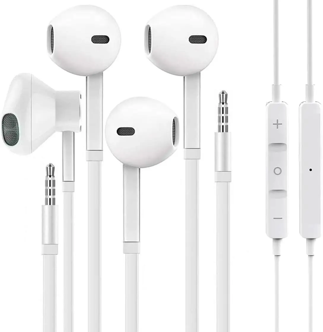

[2 Pack] WEIZY Aux Earbuds, Vize 3.5mm Wired Headphones Noise Isolating Earphones Volume Control & Built-in Microphone Compatibl