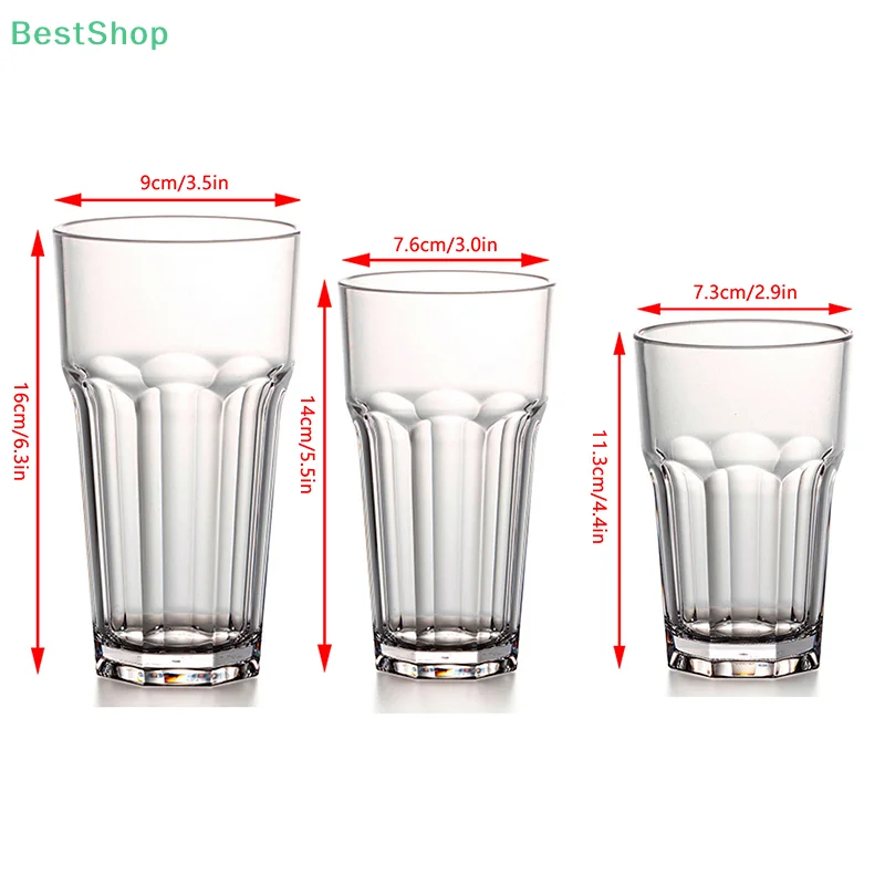 290/380/560ml Acrylic Beer Cups Transparent Anti-drop Octagonal Cup Bar KTV Commercial Water Cups Drink Cup Reusable
