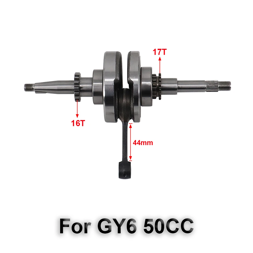 Crankshaft With 16 Teeth For 4 Stroke 139QMB GY6 50cc Roketa 49cc & 50cc Scooters