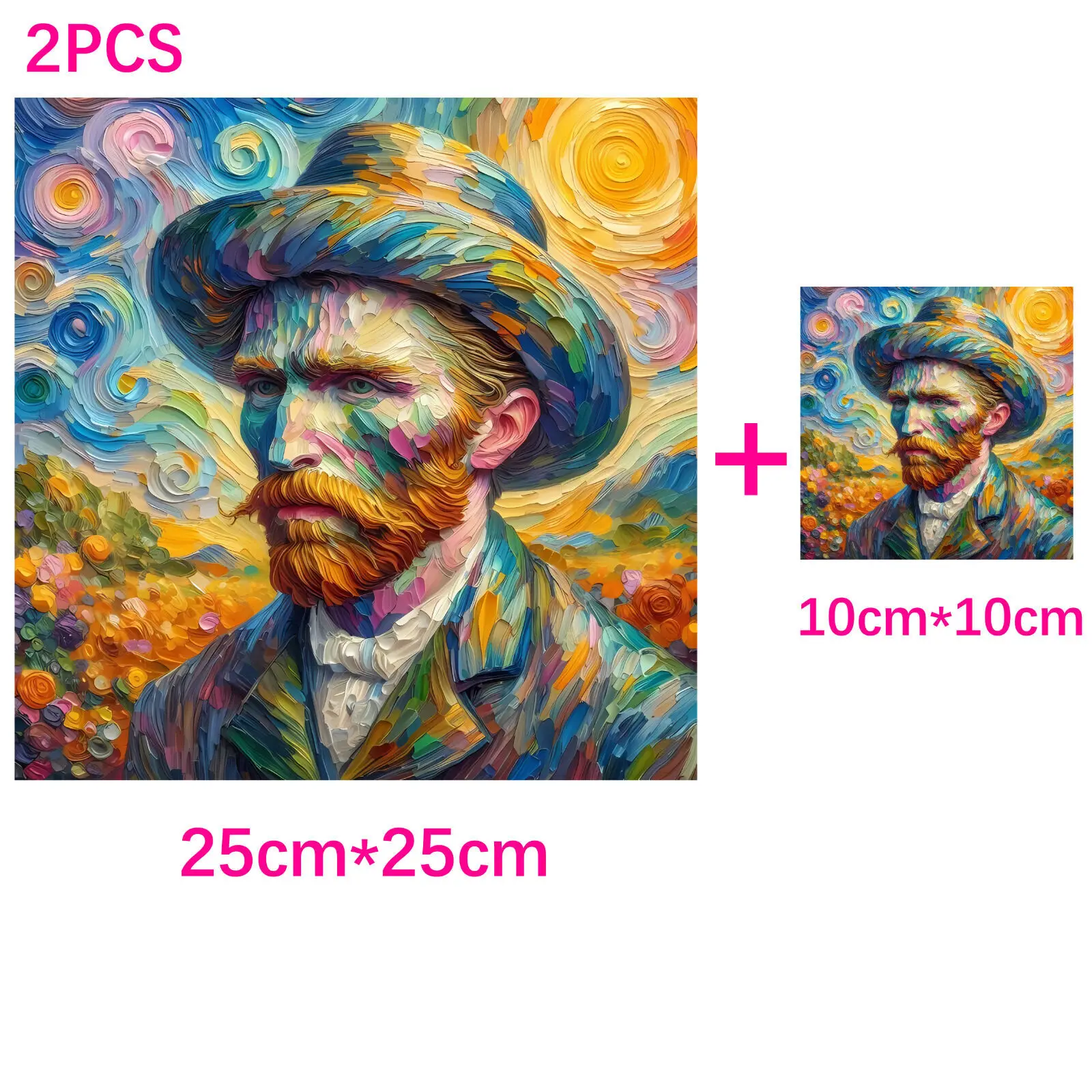 Art Oil Painting Stickers Iron On Van Gogh Sunflower Appliques for Clothing Thermoadhesive Patches On Jacket Transfer Sticker