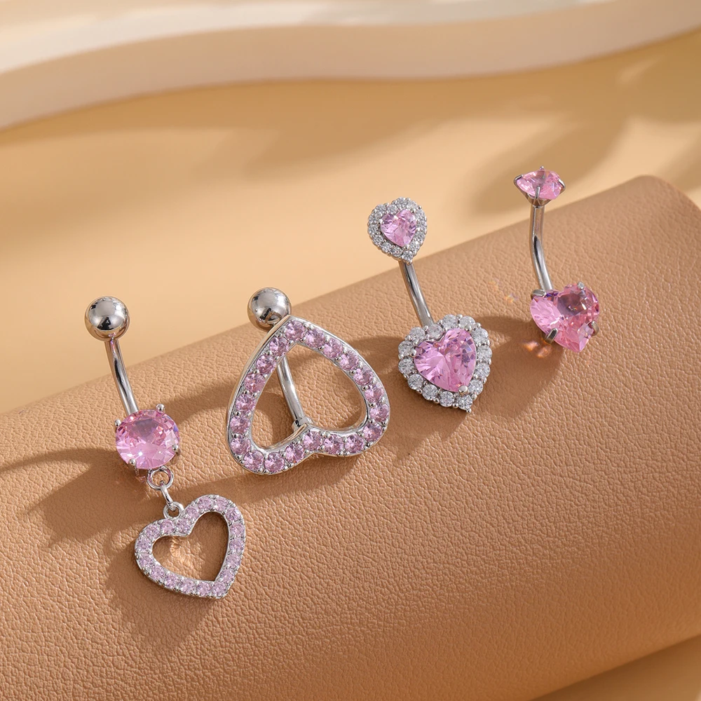 3-5pcs/Lot Belly Button Ring Sets with Heart and Butterfly Designs