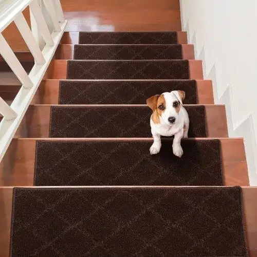 

Stair Treads, Stairs Carpet Non Slip 9" x 28", Indoor Stair for runner wooden Steps, Anti Slip Carpet Soft Edging Stair Rugs