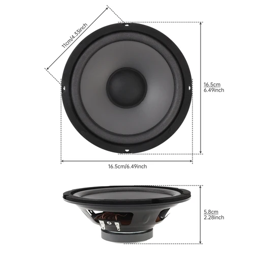 Imagen 2 del producto Altavoces para coche de 6,5 pulgadas, 600W, 2 vías, subwoofer para puerta de vehículo, Audio estéreo, frecuencia de rango completo, 1 unidad