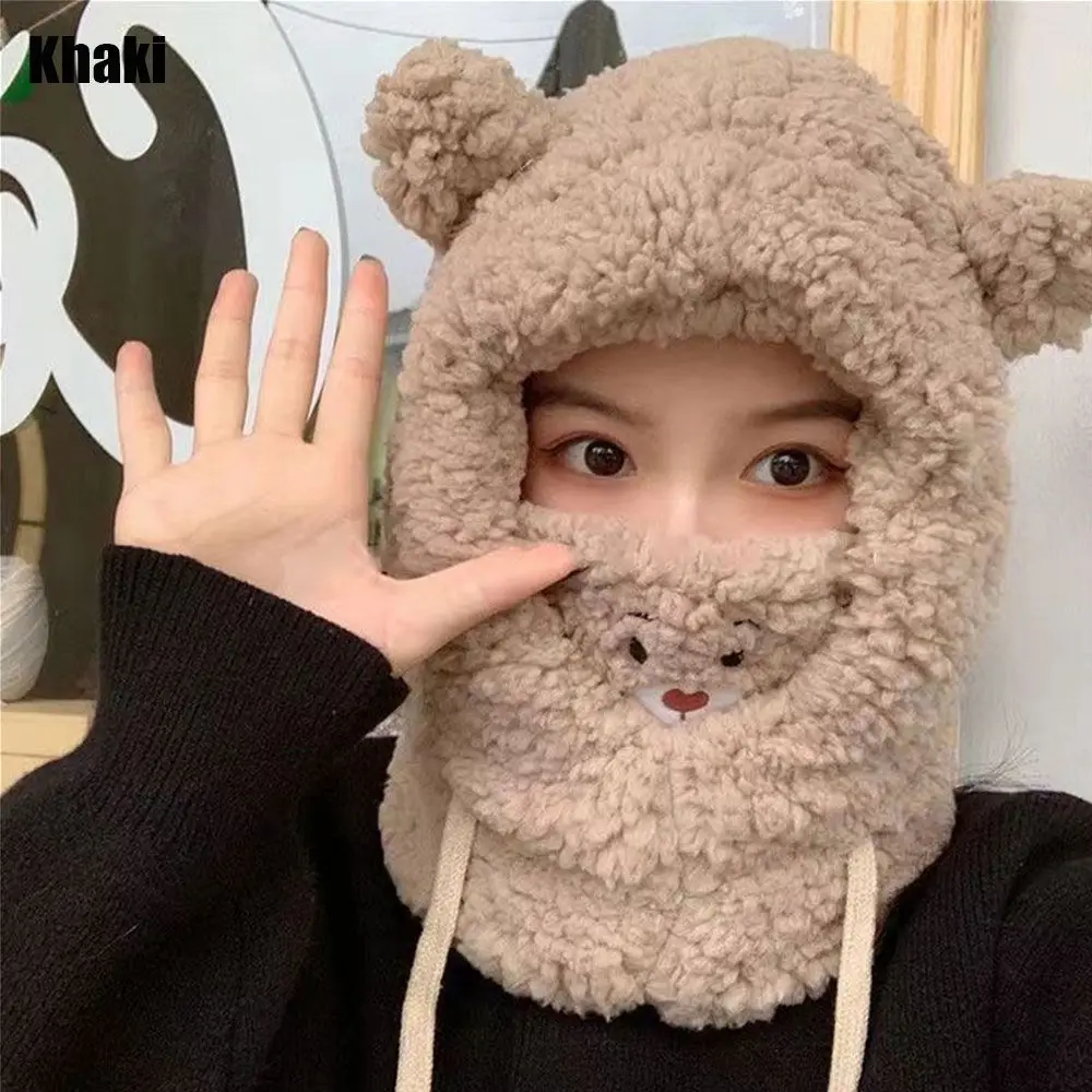 

Fashion Winter Warm Cute Earflap Earmuff Beanies Caps Windproof Caps Bear Ear Hat