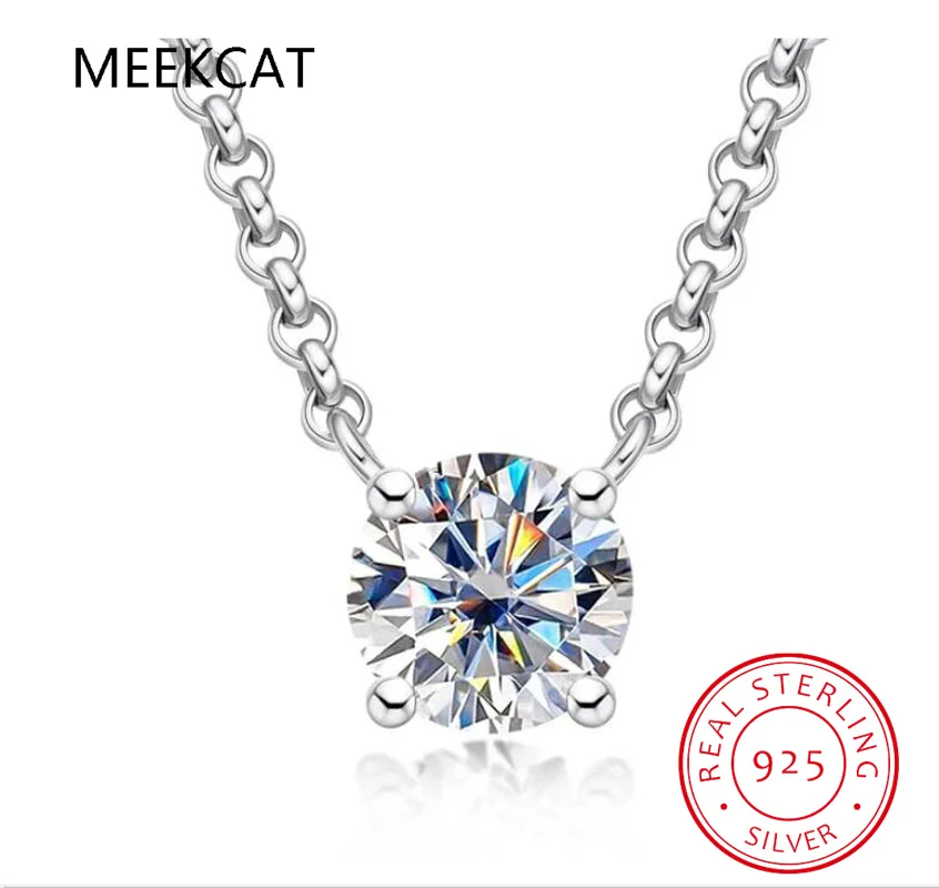 D Color 1ct 2ct 3ct Moissanite Diamond 18K Gold Plated Pendant Necklace For Women Anniversary Gifts Wholesale