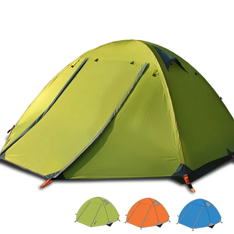 

Outdoor Camping Camping Tent Three-person Double-door Aluminum Pole Rainstorm Protection