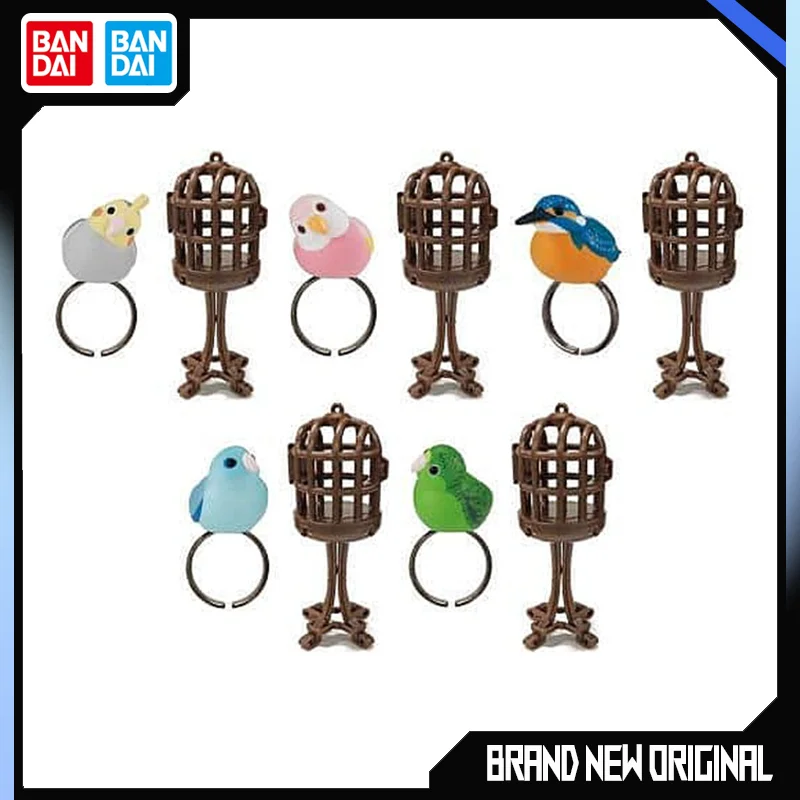 

BANDAI Action Figures Model Bird Shaped Ring XuanFeng WenNiao Parrot CuiNiao Comes with A Birdcage Cute Mini Bird Toy