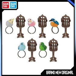 BANDAI Action Figures Model Bird Shaped Ring XuanFeng WenNiao Parrot CuiNiao Comes with A Birdcage Cute Mini Bird Toy