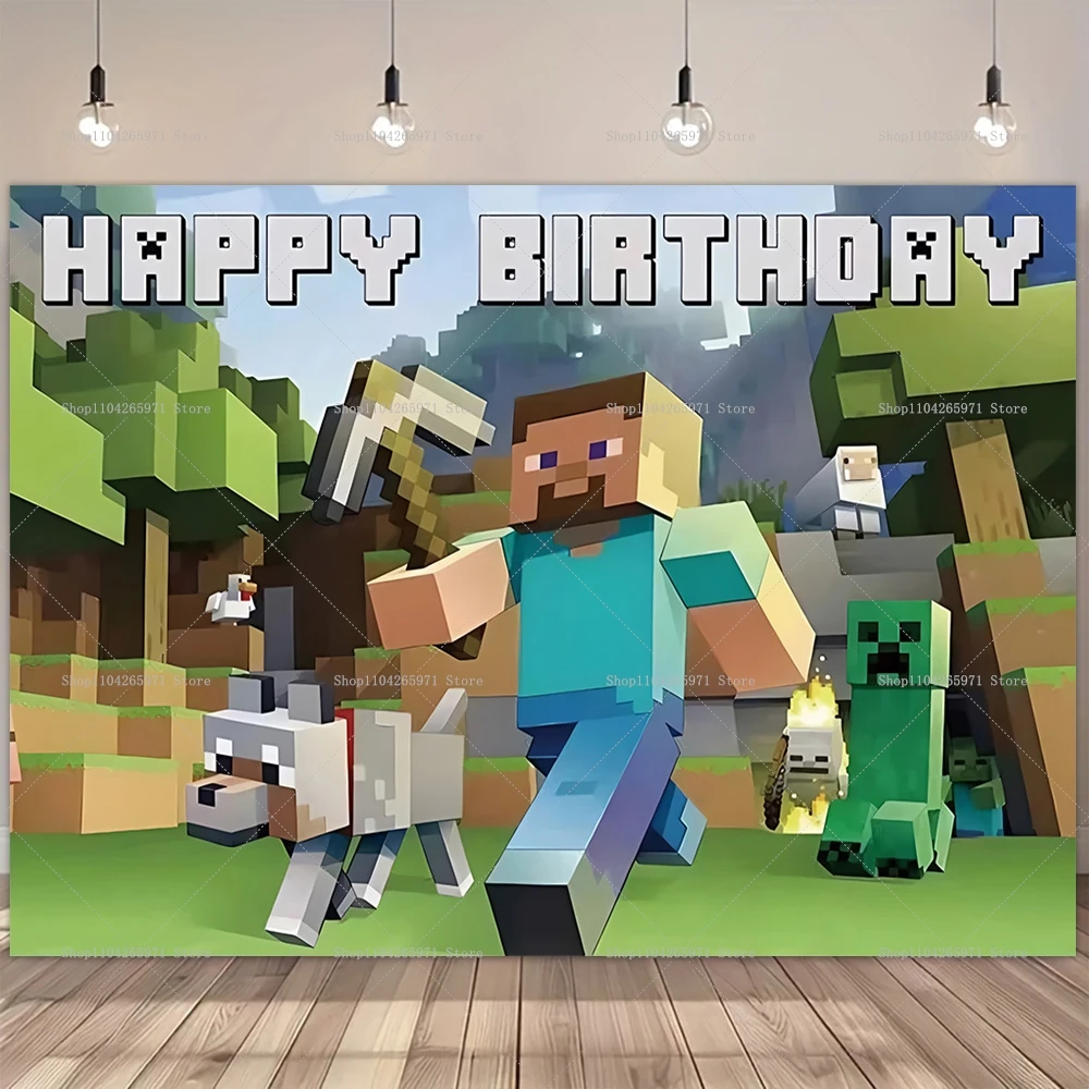 لعبة موضوع عيد ميلاد خلفية بكسل للتصوير الفوتوغرافي للأولاد الألعاب حفلة عيد ميلاد زينة راية لوازم استحمام الطفل