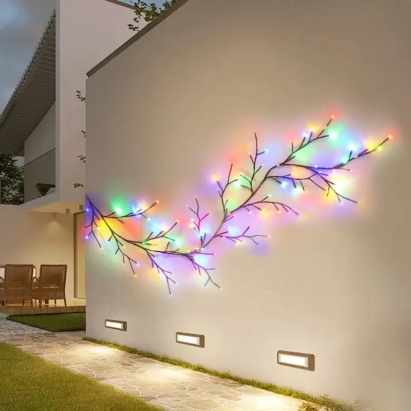 96LED Willow Vine String Lights USB DIY 8 Modes Lights Wall Vines with Lights Willow Branch Lights for Bedroom Christmas Decor