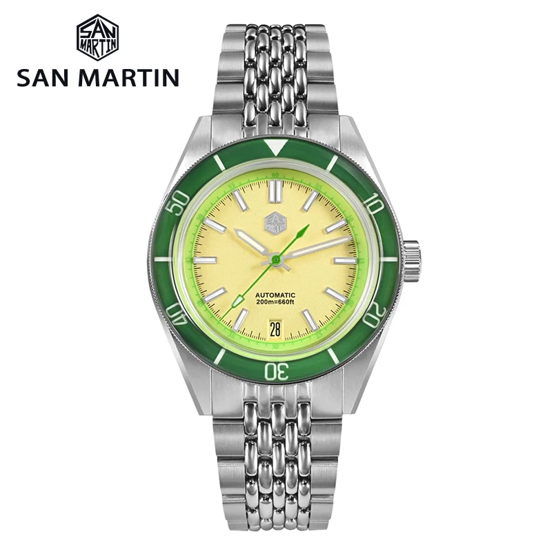 San Martin 39.5mm Summer Dive Watch Fashion Fun Fruit Series Men Sports Watches NH35 Automatic Mechanical 20 ATM SN0116 Reloj