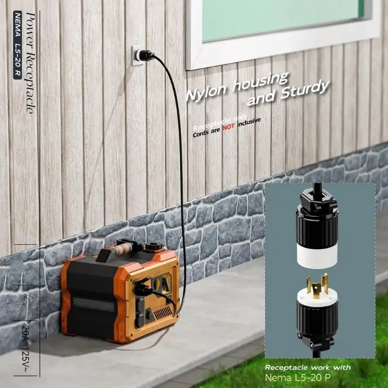 31BA L5-20R Locking Plugs Electrical Outlet 20A125V Twist Lock Connectors Industrial