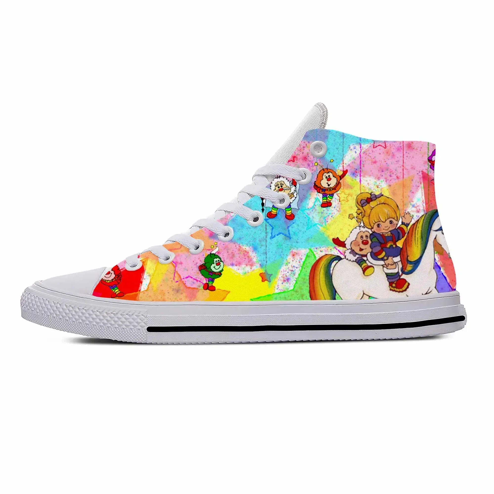 

Brite Anime Cartoon Manga Comic Rainbow Fashion Casual Cloth Shoes High Top Lightweight Breathable 3D Print Men Women Sneakers