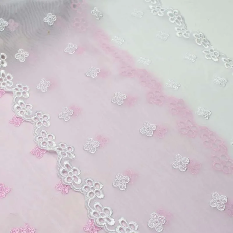 

28 ярдов розовая, белая вышитая ткань, кружевная бейка, лента ручной работы, сделай сам, швейное ремесло для костюма, шляпа, украшение, кружевная ткань