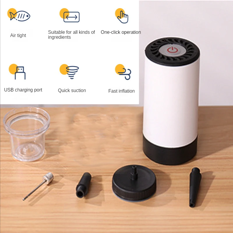 Handheld Food Vacuum Sealer Packaging Machine Film Container USB Sealer Vacuum Packer With 5 or 10pcs Vacuum Zipper Bags