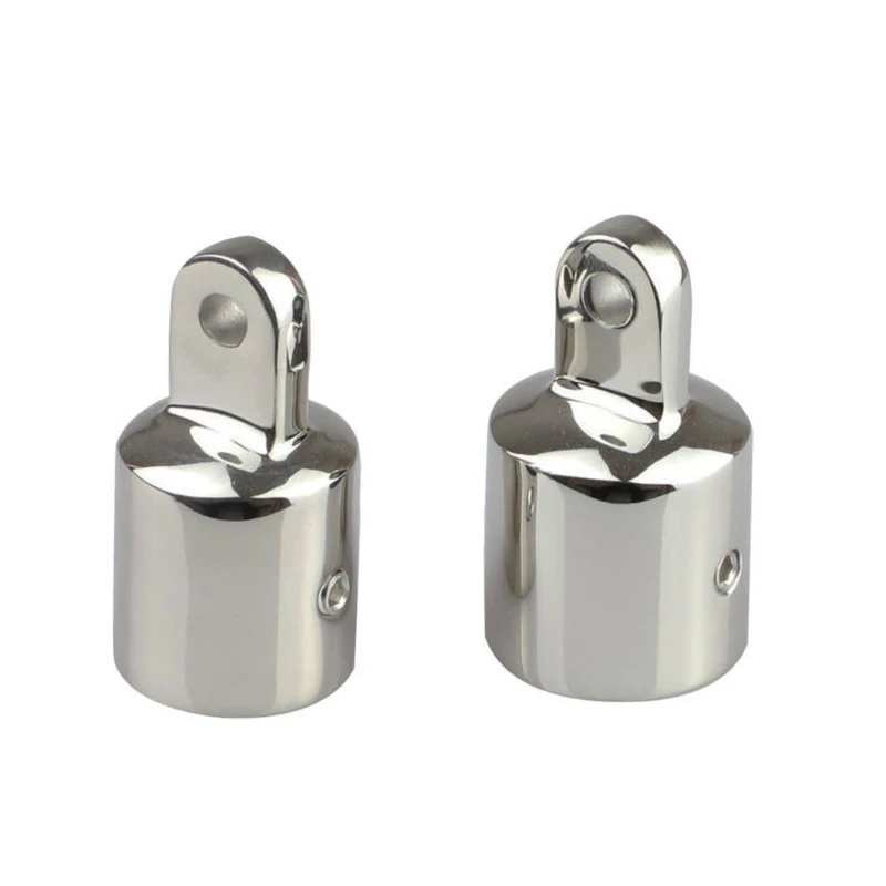 2pcs 22mm25mm Boat Bimini Top Fitting Deck Hinge Slide Cap Pipe Eye End Cap External Eye End Canopy Tube Boat Accessories