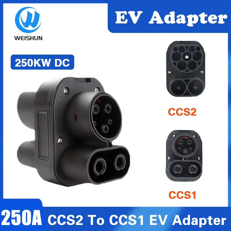 

250A CCS2 to CCS1 Adapter From CCS2 Charger to CCS1 EV CCS2 to CCS1 Electric Vehicle Charger DC Fast Ev Charging Adapter