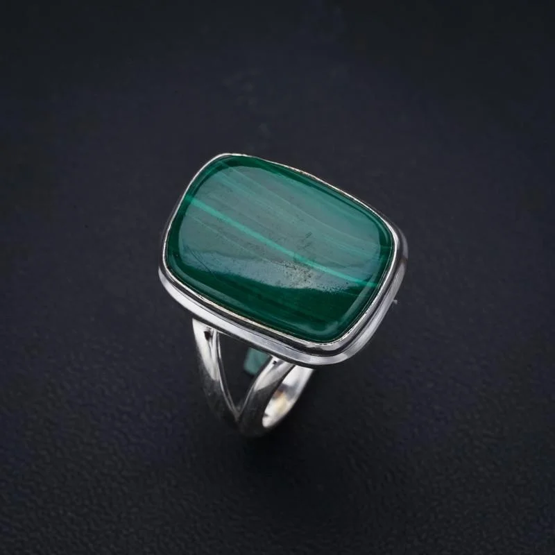 

StarGems Malachite Handmade 925 Sterling Silver Ring 7.75 F2138