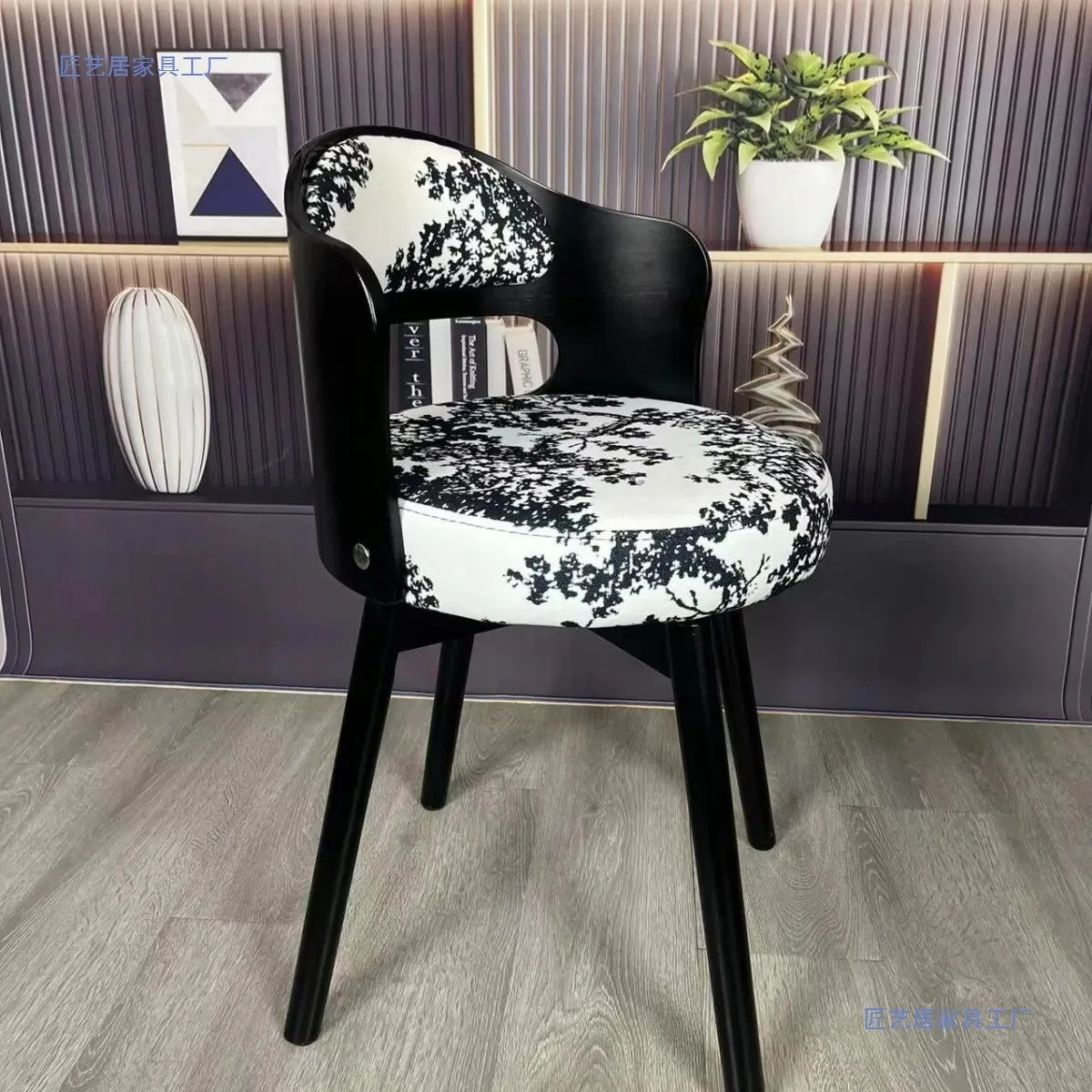 Solid wood chair rotatable household single rotating dresser children's living room new Chinese dressing stool
