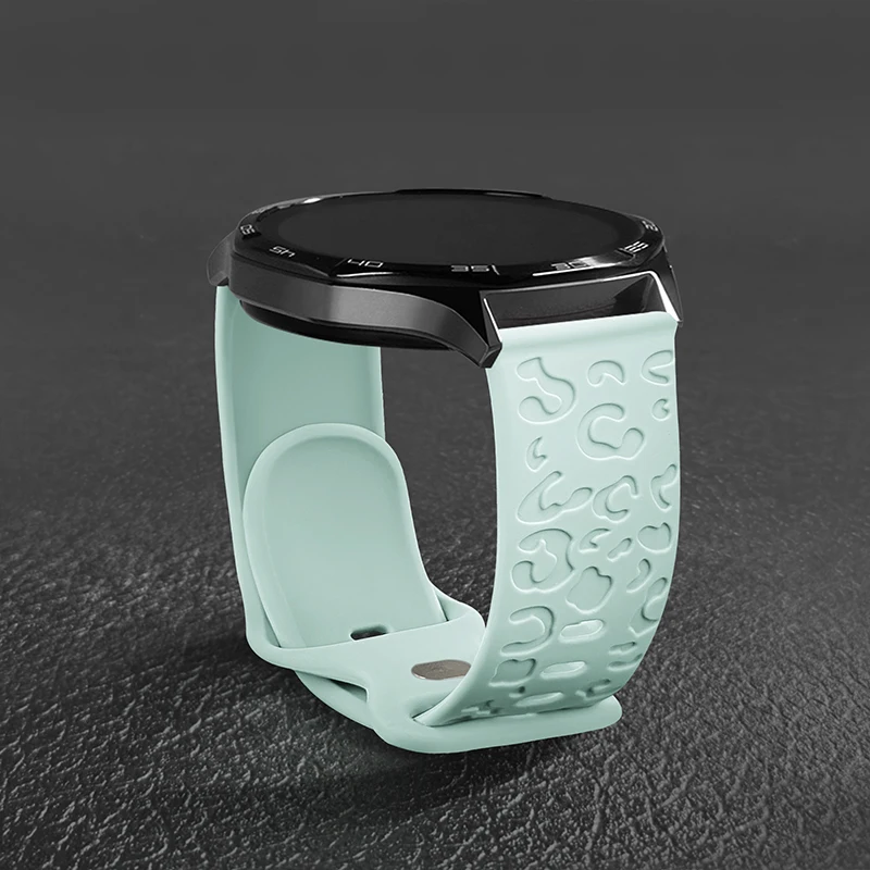 Für Samsung Galaxy Watch 7/5 pro/FE/6/4/classic/3/Active 2 20mm Uhrenarmbänder Graviertes Leoparden-Schlaufenarmband Huawei GT 2 2e Armband