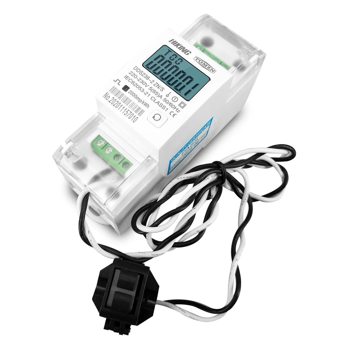 5 (65) un 220V 230V 50Hz 60Hz Monofase Split Ct Muliti-Funzione su Guida Din Kwh Watt ore Contatore di Energia con RS485 MODBUS-RUT