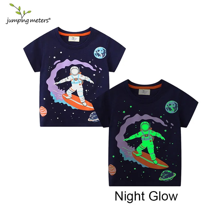 Jumping Meters New Arrival Spaceman Print Summer Boys Tshirts Hot Selling Toddler Animals Cotton Clothes Kids Tees Tops